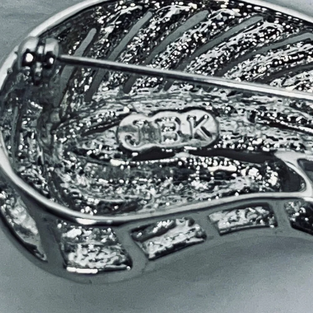 Cameron And Cross Jackie Kennedy Silver & Gold Tone Rhinestone Leaf Brooch (5899 - Picture 6 of 8